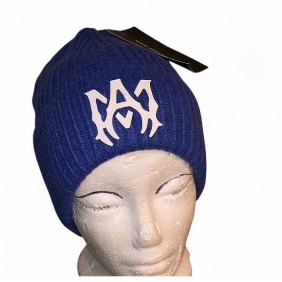 AMIRI Other - AMIRI Royal Blue Beanie with White Logo
